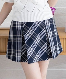 clear | ボックスプリーツチェックミニスカート[スタイルアップ ガーリー 韓国ファッション]≪SS新作≫(スカート)