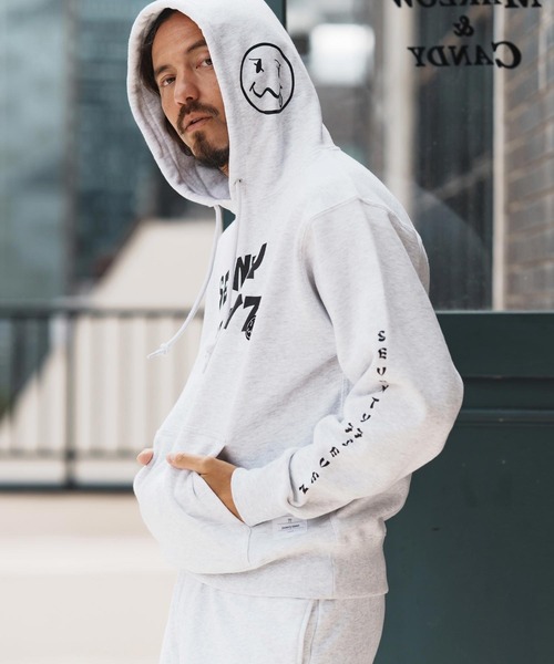 seventy seven(セブンティセブン)の「mpa3775-heavy onz sweat P-O hoodie (77funny) パーカー(パーカー・メンズ・ブラック/ナチュラル/アッシュ・S/M/L/XL)」の15枚目の写真