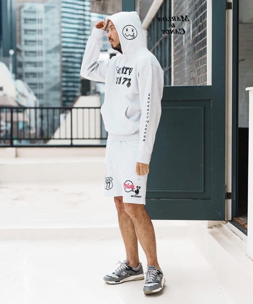 seventy seven(セブンティセブン)の「mpa3775-heavy onz sweat P-O hoodie (77funny) パーカー(パーカー・メンズ・ブラック/ナチュラル/アッシュ・S/M/L/XL)」の18枚目の写真