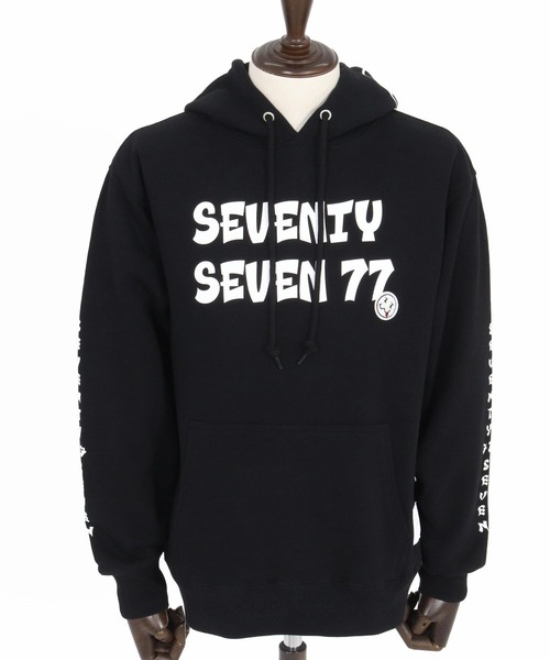 seventy seven(セブンティセブン)の「mpa3775-heavy onz sweat P-O hoodie (77funny) パーカー(パーカー・メンズ・ブラック/ナチュラル/アッシュ・S/M/L/XL)」の19枚目の写真