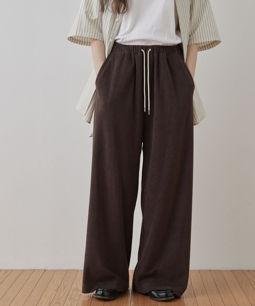 Unblend（アンブレンド）の「【Unblend】セットアップ対応 / リラックス パイル イージーパンツ（その他パンツ・レディース・ブラウン/オレンジ/ブラック・S/M）」の3枚目の写真