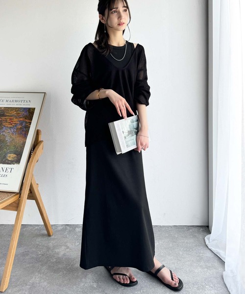 classicalelf（クラシカルエルフ）の「《sayo×クラシカルエルフコラボ》いつもの服に+1。ちょうどいい抜け感を。深Uネックバックベルトオーバーサイズメッシュトップス（Tシャツ/カットソー・レディース・アイボリー/ブラック/ベージュ・X-LARGE/SMALL/MEDIUM/LARGE）」の17枚目の写真