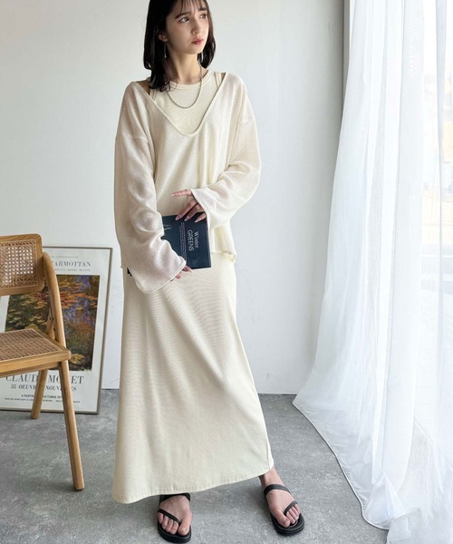 トップス Saya SLY | DUAL COLOR FRONT ZIP KNIT トップス (ニット ) |SHEL