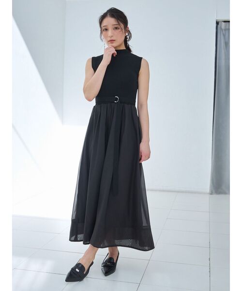 MERCURYDUO(マーキュリーデュオ)の「オーガンジーニットドッキングワンピース(ワンピース・レディース・オフホワイト/ライトグレー/ブラック・SMALL/MEDIUM)」の8枚目の写真