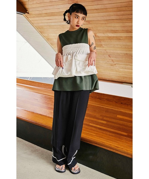 OMMO⭐︎GATHER POCKET BARE TOPギャザーポケットベアトップ OMMO GATHER POCKET BARE TOP