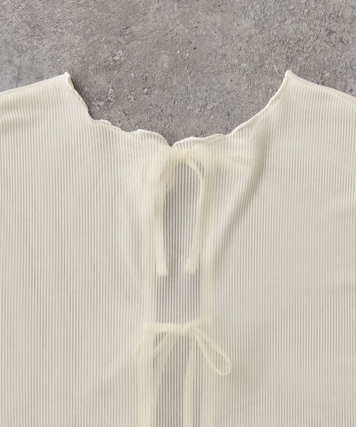 アウトリンキング2WAYシアー半袖カーディガン（カーディガン/ボレロ