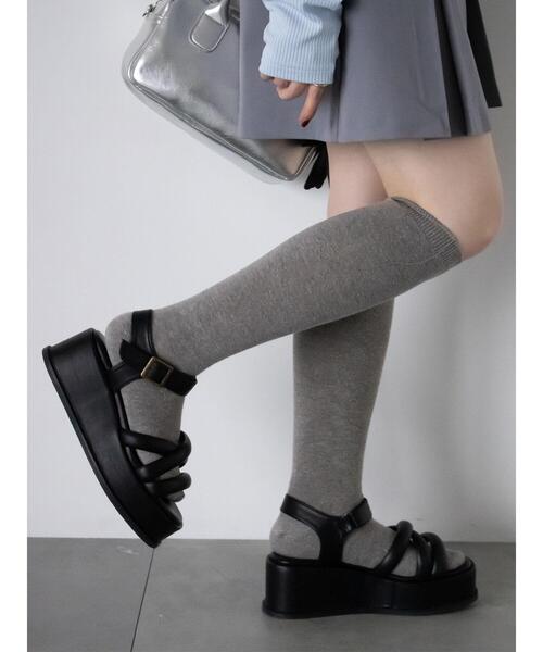 ehka sopo(エヘカソポ)の「厚底サンダル(サンダル・レディース・シルバー/ライトベージュ/ブラック・M/L)」の2枚目の写真