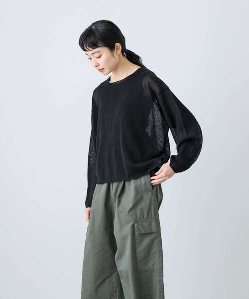 かぐれ - 新品タグ付◉ GRAY かぐれ　ペルーボートネックプルオーバー　DOORS セール】リネンボートネックプルオーバー（ニット/セーター