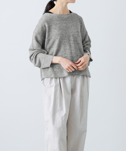 アパルトモン　Linen Boat Neck Knit リネンボートネックニット リネンボートネックプルオーバー（ニット/セーター）｜かぐれ