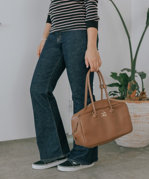 YOUNG&OLSEN The DRYGOODS STORE（ヤングアンドオルセン）の「YOUNG & OLSEN/ヤングアンドオルセン EMBOSSED LEATHER STUDENT M エンボスレザー スチューデント トートバッグ ハンドバッグ 2026新作　再入荷（ハンドバッグ・レディース・ブラック/ベージュ/ブラウン/ホワイト/モカ・FREE）」の16枚目の写真