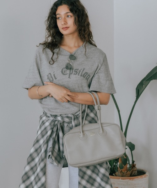 YOUNG&OLSEN The DRYGOODS STORE（ヤングアンドオルセン）の「YOUNG & OLSEN/ヤングアンドオルセン EMBOSSED LEATHER STUDENT M エンボスレザー スチューデント トートバッグ ハンドバッグ 2026新作　再入荷（ハンドバッグ・レディース・ブラック/ベージュ/ブラウン/ホワイト/モカ・FREE）」の17枚目の写真