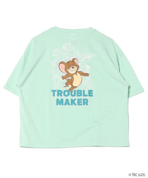 Tom&Jerry(トムアンドジェリー)の「【公式】トムとジェリー 天竺半袖WIDE型Tシャツ(Tシャツ/カットソー・レディース・ミント/スミクロ/オフホワイト/サックスブルー・M/L)」の5枚目の写真
