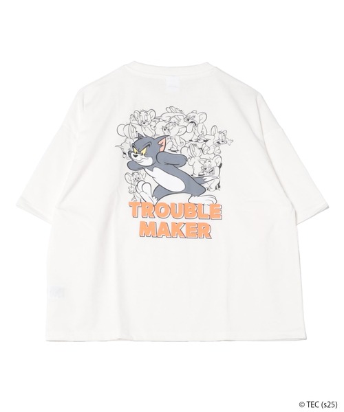 Tom&Jerry(トムアンドジェリー)の「【公式】トムとジェリー 天竺半袖WIDE型Tシャツ(Tシャツ/カットソー・レディース・ミント/スミクロ/オフホワイト/サックスブルー・M/L)」の6枚目の写真
