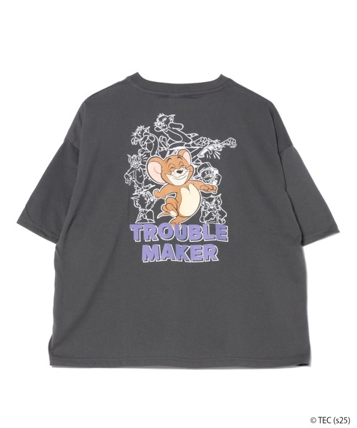 Tom&Jerry(トムアンドジェリー)の「【公式】トムとジェリー 天竺半袖WIDE型Tシャツ(Tシャツ/カットソー・レディース・ミント/スミクロ/オフホワイト/サックスブルー・M/L)」の7枚目の写真