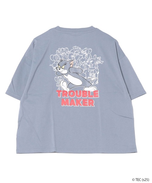 Tom&Jerry(トムアンドジェリー)の「【公式】トムとジェリー 天竺半袖WIDE型Tシャツ(Tシャツ/カットソー・レディース・ミント/スミクロ/オフホワイト/サックスブルー・M/L)」の8枚目の写真