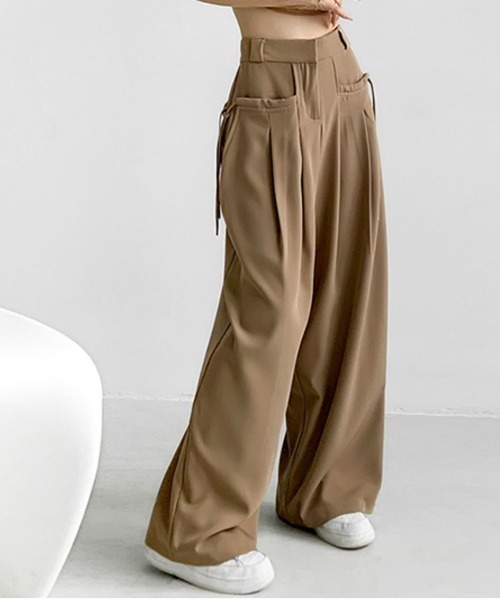 セール】大人フェミニンな一本。サイドリボンスラックス（スラックス