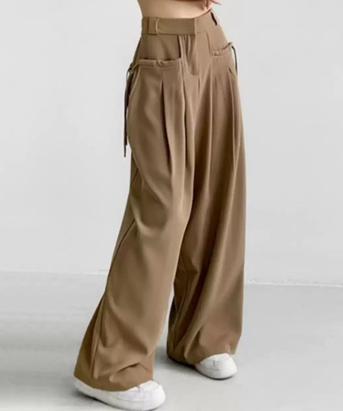 大人フェミニンな一本。サイドリボンスラックス（スラックス）｜SEN