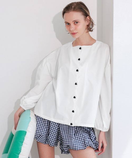 撥水スカラップブラウス（シャツ/ブラウス）｜DONOBAN（ドノバン）の