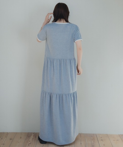 slattgir(スラットジール)の「高身長 鹿の子ティアードフレアワンピース(トールサイズ)Essenave(ワンピース・レディース・ネイビー/杢グレー/カーキ/ブラック・3L/4L/5L/M/L/LL)」の13枚目の写真