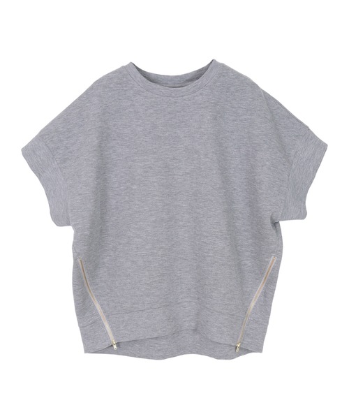 UR'S（ユアーズ）の「ジップスリットオーバーサイズプルオーバー（Tシャツ/カットソー・レディース・ライトベージュ/ブラック/杢グレー・S/L/M）」の4枚目の写真