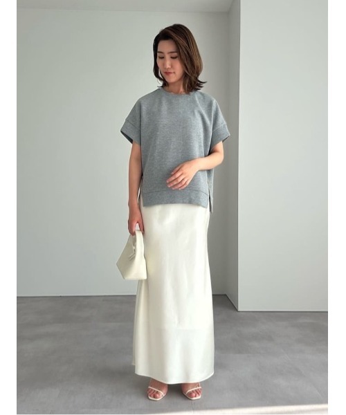 UR'S（ユアーズ）の「ジップスリットオーバーサイズプルオーバー（Tシャツ/カットソー・レディース・ライトベージュ/ブラック/杢グレー・S/L/M）」の14枚目の写真