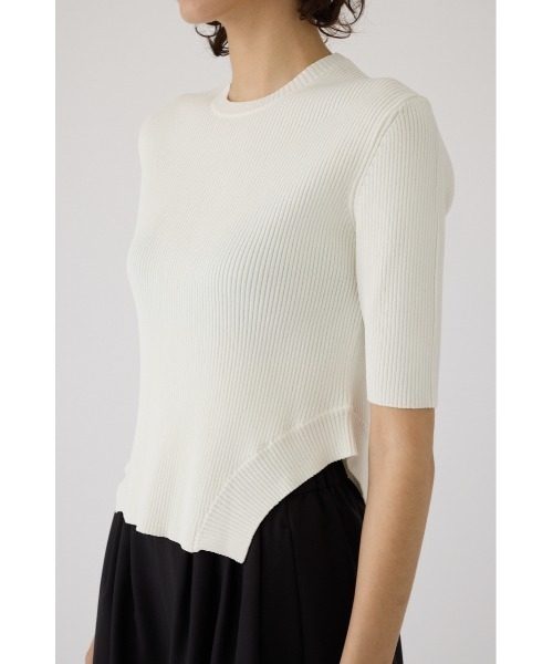 RIM.ARK(リムアーク)の「Round hem knit tops ラウンドヘムニットトップス(ニット/セーター・レディース・ホワイト/ブラウン/ブラック・36/38)」の6枚目の写真