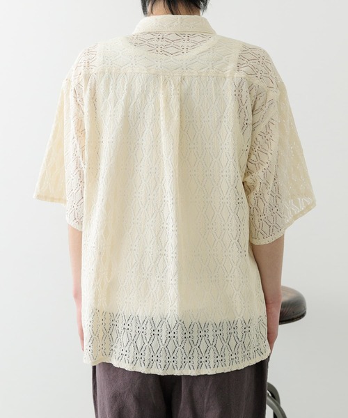 ITEMS URBANRESEARCH（アイテムズ アーバンリサーチ）の「レギュラーカラーレース半袖シャツ（シャツ/ブラウス・メンズ・オフホワイト/ブラック/グリーン系その他・MEDIUM/LARGE）」の15枚目の写真