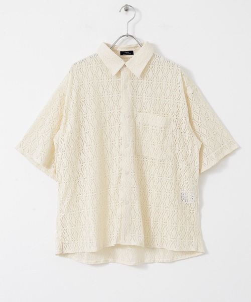 ITEMS URBANRESEARCH（アイテムズ アーバンリサーチ）の「レギュラーカラーレース半袖シャツ（シャツ/ブラウス・メンズ・オフホワイト/ブラック/グリーン系その他・MEDIUM/LARGE）」の16枚目の写真