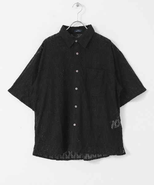 ITEMS URBANRESEARCH（アイテムズ アーバンリサーチ）の「レギュラーカラーレース半袖シャツ（シャツ/ブラウス・メンズ・オフホワイト/ブラック/グリーン系その他・MEDIUM/LARGE）」の18枚目の写真