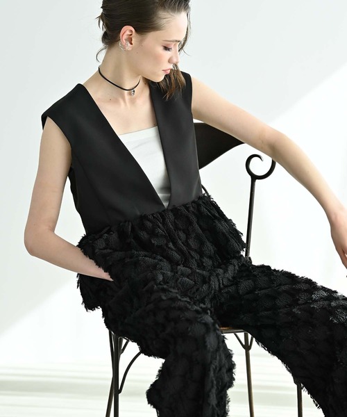 軽やか上品♡艶めくジャカード【CHANEL】パンツ セール】サークルカットジャガードストレートパンツ（その他