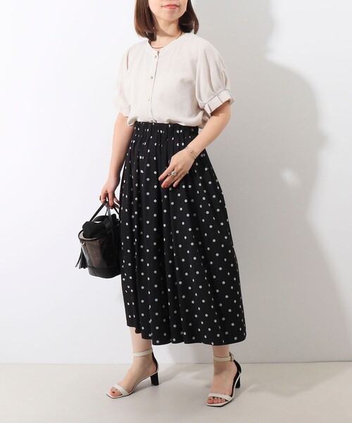 MICO COULIER(ミコクリエ)の「リバーシブルタフタドットスカート(スカート・レディース・ブラック/チャコールグレー・36/38)」の5枚目の写真