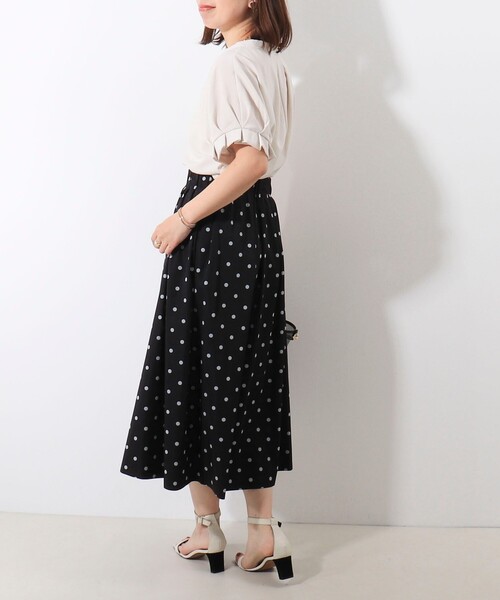 MICO COULIER(ミコクリエ)の「リバーシブルタフタドットスカート(スカート・レディース・ブラック/チャコールグレー・36/38)」の6枚目の写真