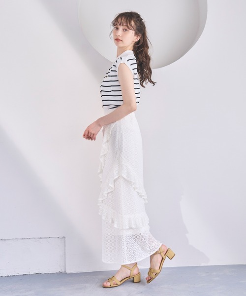 31 Sons de mode(トランテアン ソン ドゥ モード)の「2025春夏新作 取り外し襟付きニット(ニット/セーター・レディース・ピンク/イエロー/ネイビー/ホワイト×ブラック・フリ-)」の22枚目の写真