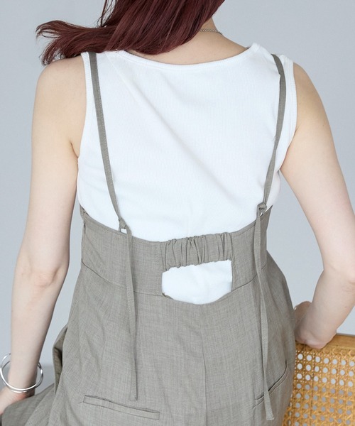 Fizz（フィズ）の「【Fizz/フィズ】　リブメロウタンクトップ（タンクトップ・レディース・ブラック/ホワイト/グレイッシュベージュ/オレンジ/ブルー・M/L）」の7枚目の写真