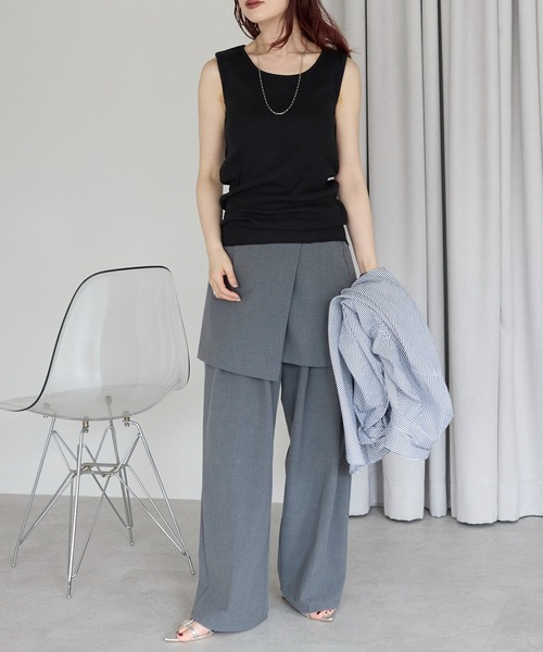 Fizz（フィズ）の「【Fizz/フィズ】　リブメロウタンクトップ（タンクトップ・レディース・ブラック/ホワイト/グレイッシュベージュ/オレンジ/ブルー・M/L）」の16枚目の写真