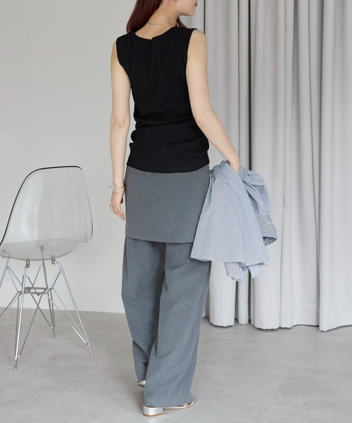 Fizz（フィズ）の「【Fizz/フィズ】　リブメロウタンクトップ（タンクトップ・レディース・ブラック/ホワイト/グレイッシュベージュ/オレンジ/ブルー・M/L）」の17枚目の写真