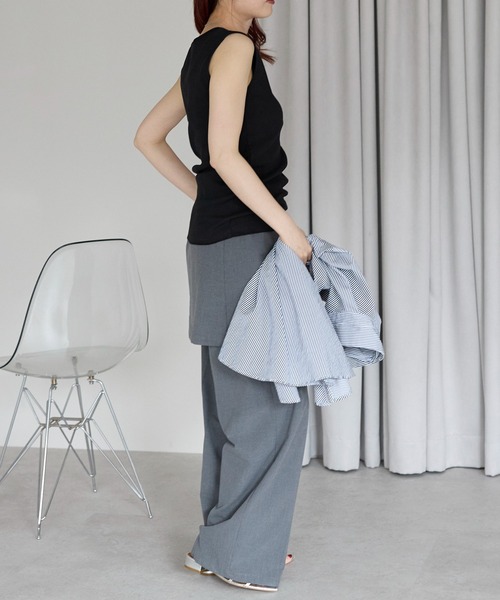 Fizz（フィズ）の「【Fizz/フィズ】　リブメロウタンクトップ（タンクトップ・レディース・ブラック/ホワイト/グレイッシュベージュ/オレンジ/ブルー・M/L）」の18枚目の写真