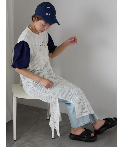 ehka sopo（エヘカソポ）の「◎レースキャミソールワンピース（ワンピース・レディース・イエロー/ブラック/オフホワイト・F）」の2枚目の写真