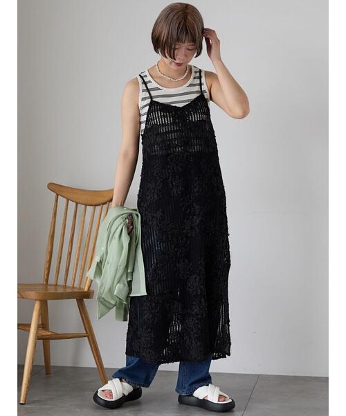ehka sopo（エヘカソポ）の「◎レースキャミソールワンピース（ワンピース・レディース・イエロー/ブラック/オフホワイト・F）」の3枚目の写真