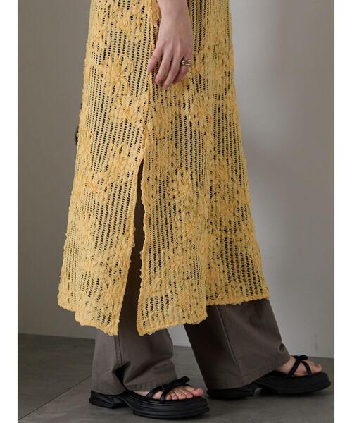 ehka sopo（エヘカソポ）の「◎レースキャミソールワンピース（ワンピース・レディース・イエロー/ブラック/オフホワイト・F）」の5枚目の写真