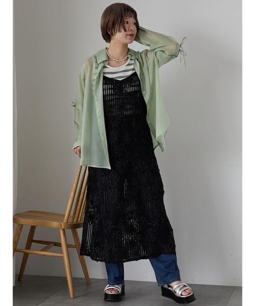 ehka sopo（エヘカソポ）の「◎レースキャミソールワンピース（ワンピース・レディース・イエロー/ブラック/オフホワイト・F）」の12枚目の写真