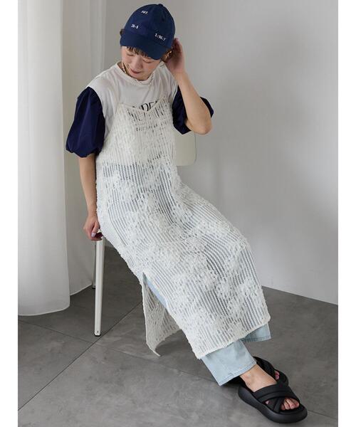 ehka sopo（エヘカソポ）の「◎レースキャミソールワンピース（ワンピース・レディース・イエロー/ブラック/オフホワイト・F）」の17枚目の写真