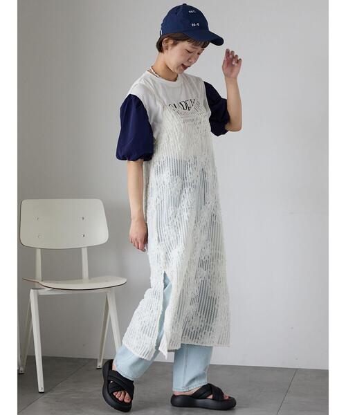 ehka sopo（エヘカソポ）の「◎レースキャミソールワンピース（ワンピース・レディース・イエロー/ブラック/オフホワイト・F）」の20枚目の写真