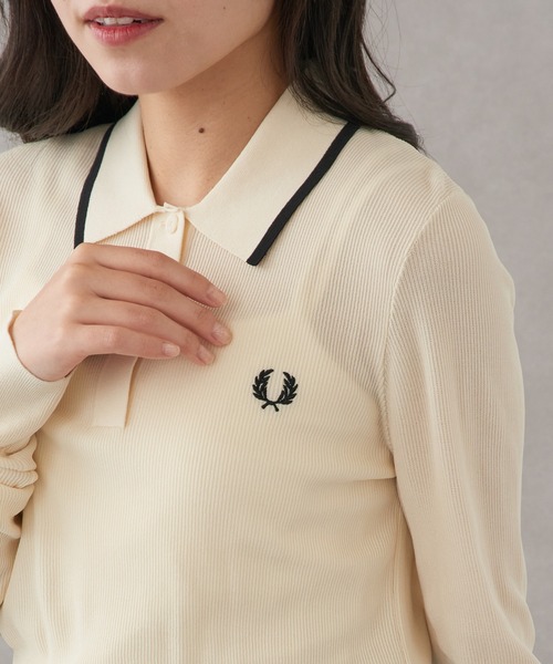 FRED PERRY(フレッドペリー)の「【FRED PERRY】フレッドペリー シアーリブニットポロシャツ RIB KNITTED POLO SHIRT K1135(ニット/セーター・レディース・ブラック/オフホワイト・10)」の14枚目の写真