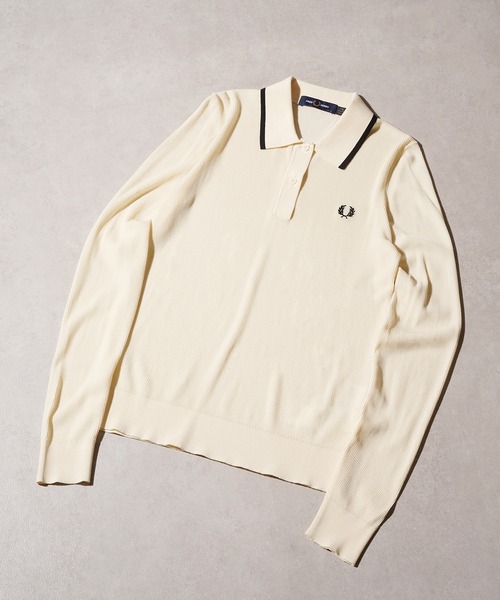 FRED PERRY(フレッドペリー)の「【FRED PERRY】フレッドペリー シアーリブニットポロシャツ RIB KNITTED POLO SHIRT K1135(ニット/セーター・レディース・ブラック/オフホワイト・10)」の17枚目の写真