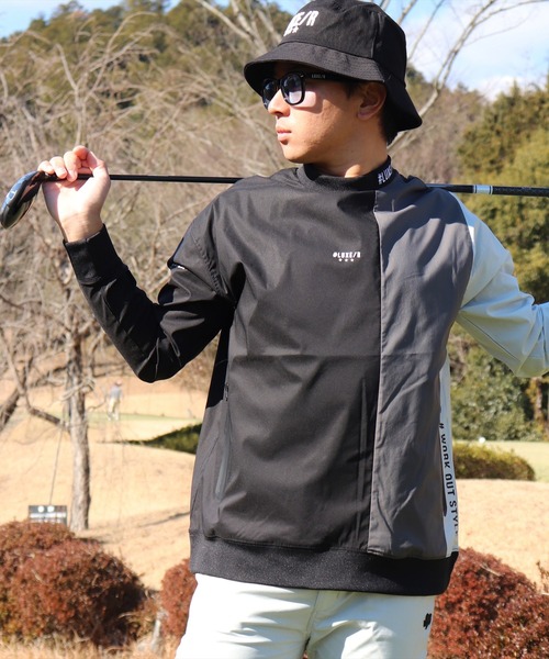 LUXE/R GOLF(ラグジュ ゴルフ)の「(RM)【LUXE/R GOLF】ストレッチ クロス 切り替え 配色 モックネック プルオーバー シャツ(スウェット・メンズ・ベージュ系/ブラック系/ホワイト系・L/XL/M)」の14枚目の写真