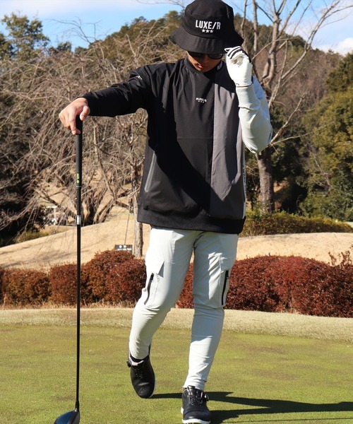 LUXE/R GOLF(ラグジュ ゴルフ)の「(RM)【LUXE/R GOLF】ストレッチ クロス 切り替え 配色 モックネック プルオーバー シャツ(スウェット・メンズ・ベージュ系/ブラック系/ホワイト系・L/XL/M)」の17枚目の写真