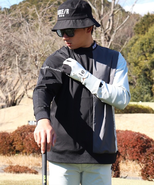 LUXE/R GOLF(ラグジュ ゴルフ)の「(RM)【LUXE/R GOLF】ストレッチ クロス 切り替え 配色 モックネック プルオーバー シャツ(スウェット・メンズ・ベージュ系/ブラック系/ホワイト系・L/XL/M)」の19枚目の写真