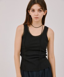 LIENCOEUR | アシンメトリースリットチュールタンク(タンクトップ)