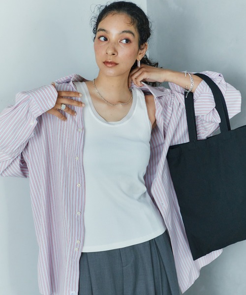 LIENCOEUR(リアンクール)の「アシンメトリースリットチュールタンク(タンクトップ・レディース・ホワイト/ライトブルー/ブラック/ライトイエロー・FREE)」の20枚目の写真